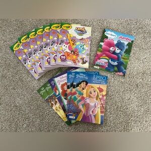Crayola, Care Bears, Disney Princess Coloring Books - 14 New & Unused